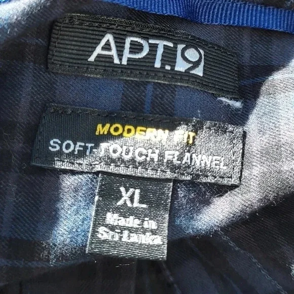 APT. 9 Mens Soft Touch Flannel Long Sleeve Shirt XL - Picture 10 of 11
